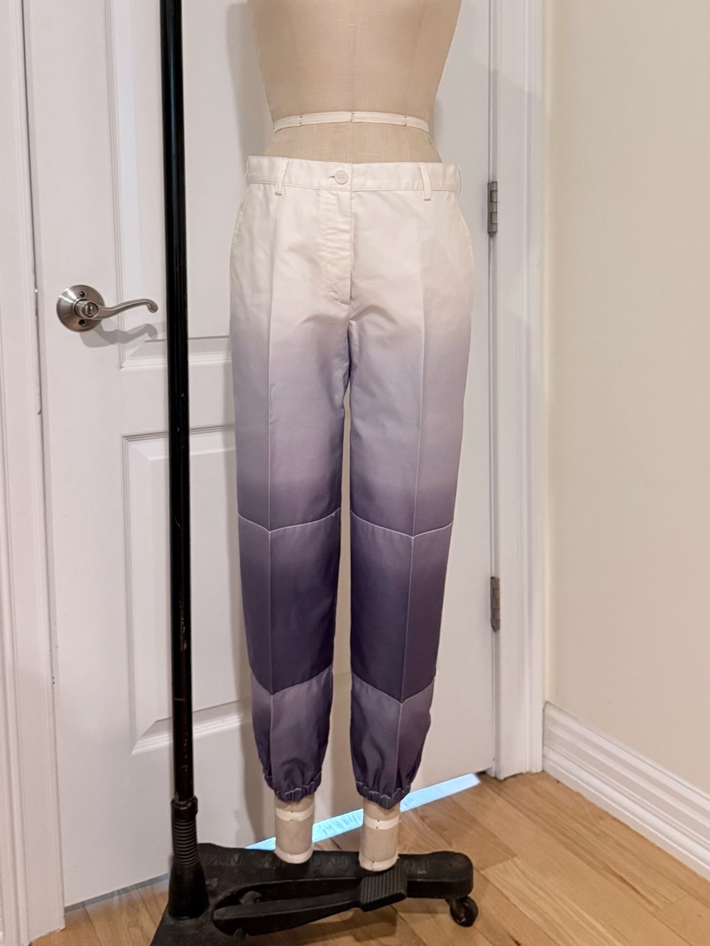 Vintage Prada Purple Ombré 100% Cotton Pants IT 40 Made in Italy